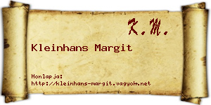 Kleinhans Margit névjegykártya